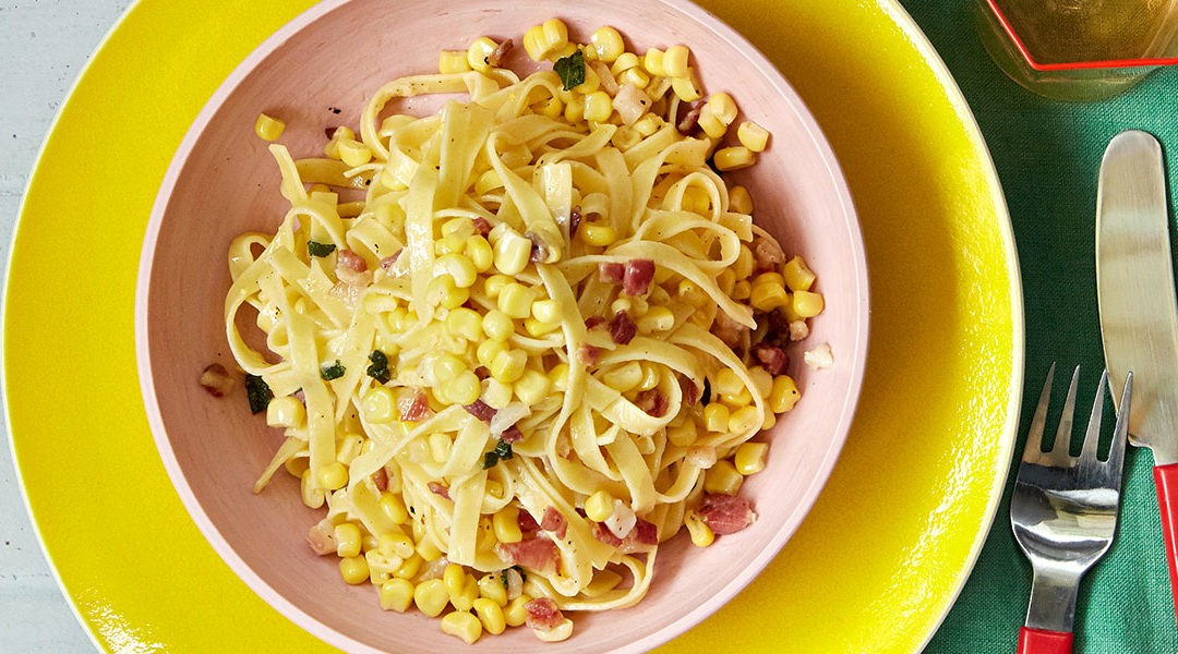 Tagliatelle with Corn, Pancetta, Butter & Sage Recipe